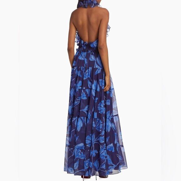 PatBO Nightflower Ruffled Floral Maxi Dress size 4 - Picture 4 of 16